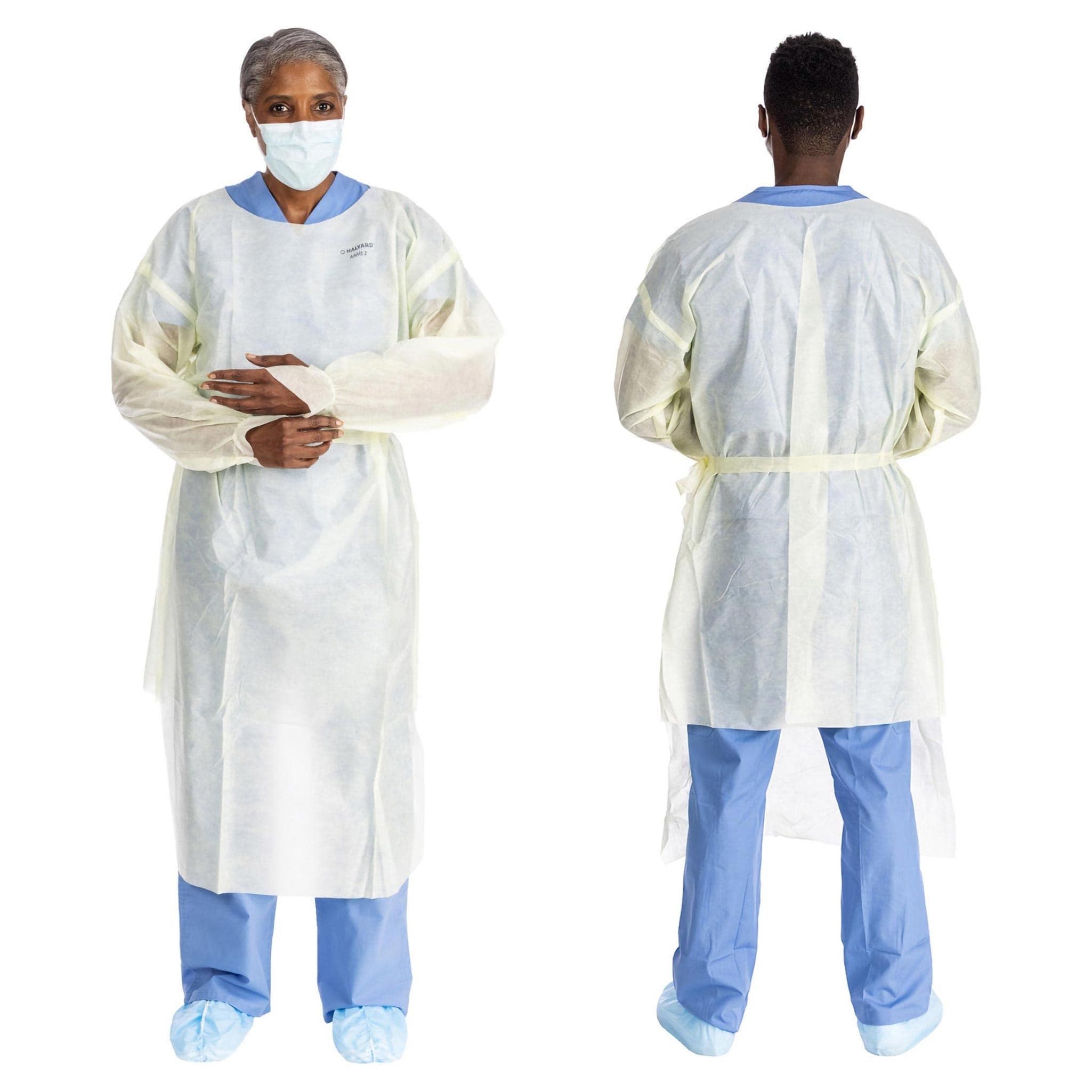 Halyard Basics Yellow Protective Procedure Gown, Large - Case of 100 - Image 1