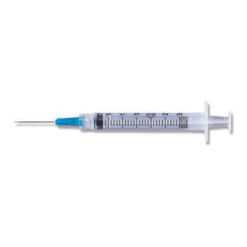 BD 3 mL Disposable Syringe with Hypodermic Needle, 23 Gauge, 1.5 Inch - Box of 100 - Image 1