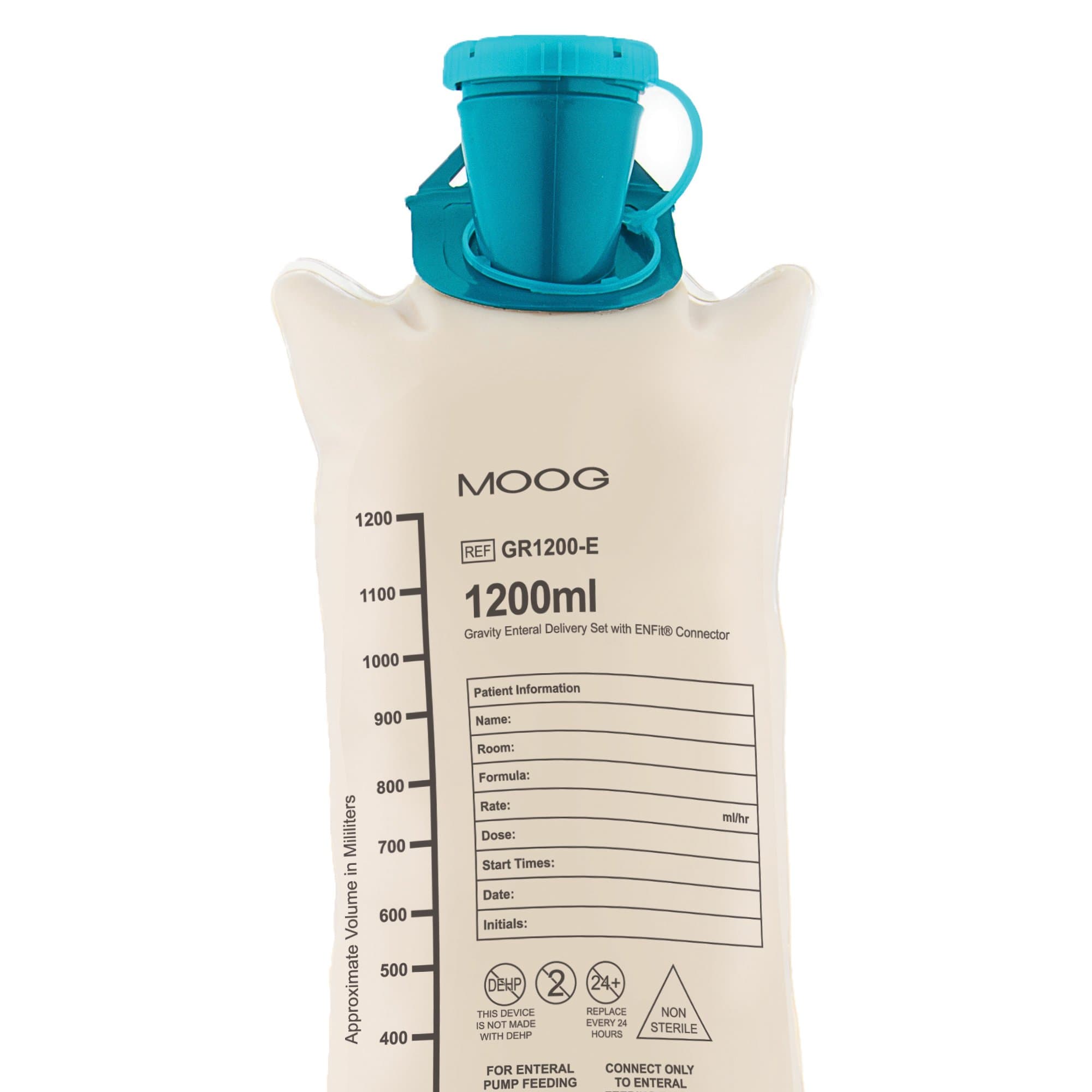 Moog Gravity Feeding Bag Set with ENFit Connector, 1200 mL - Image 2