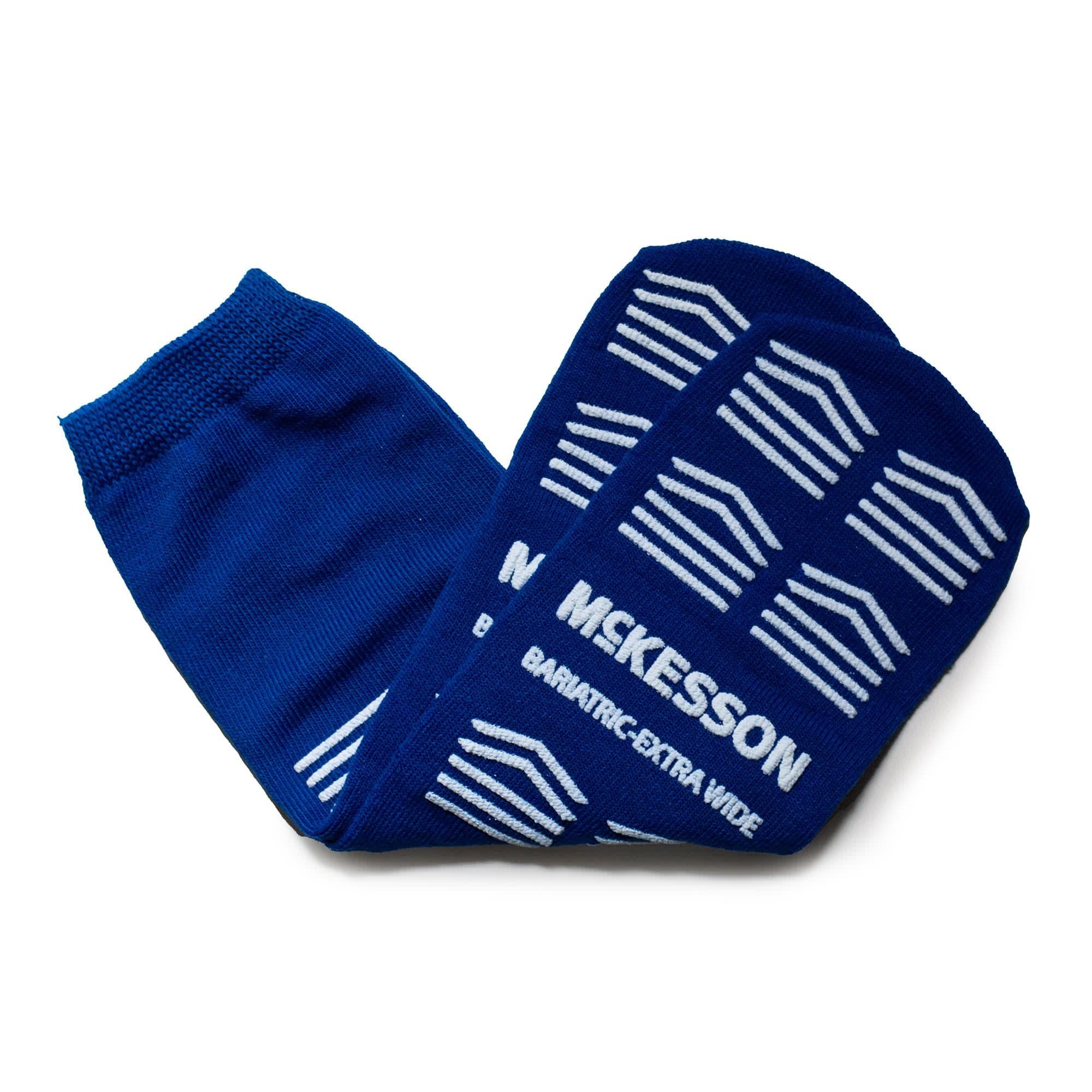 McKesson Unisex Adult Bariatric Slipper Socks, X-Wide, Double Tread, Royal Blue - Pair - Image 1
