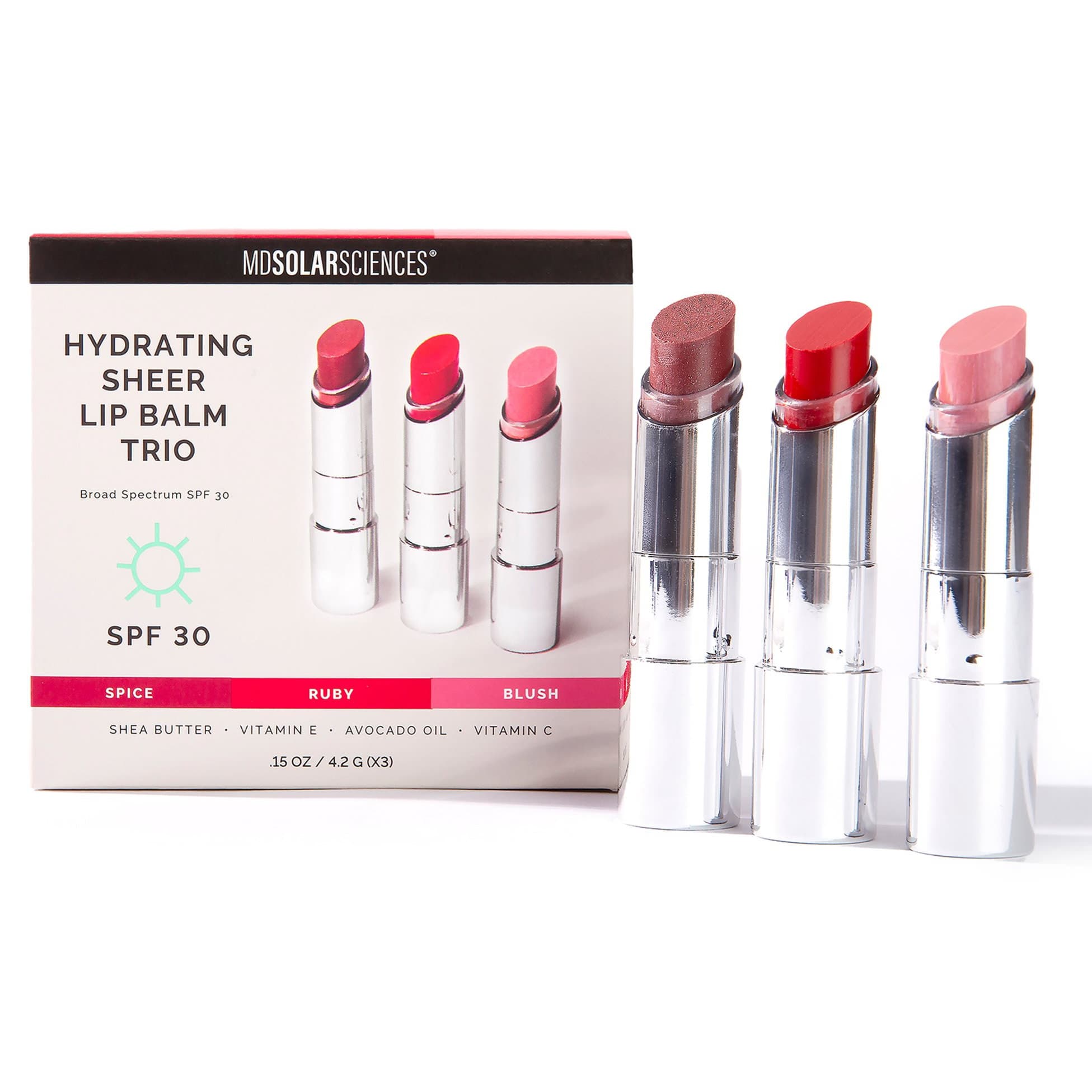 Hydrating Sheer Tinted Lip Balm Trio, 0.15 oz, Spice - Each - Image 1