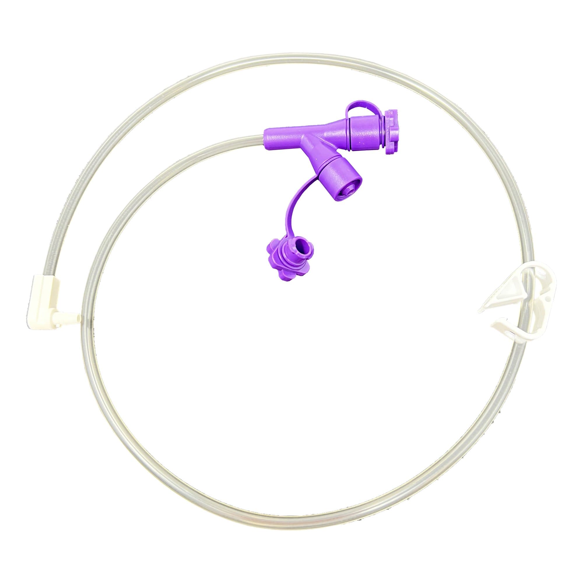Vesco Low Profile Continuous Feed Dual Enfit Port Extension Set, Right Angle Connector, 24 Inch - Case of 10 - Image 1