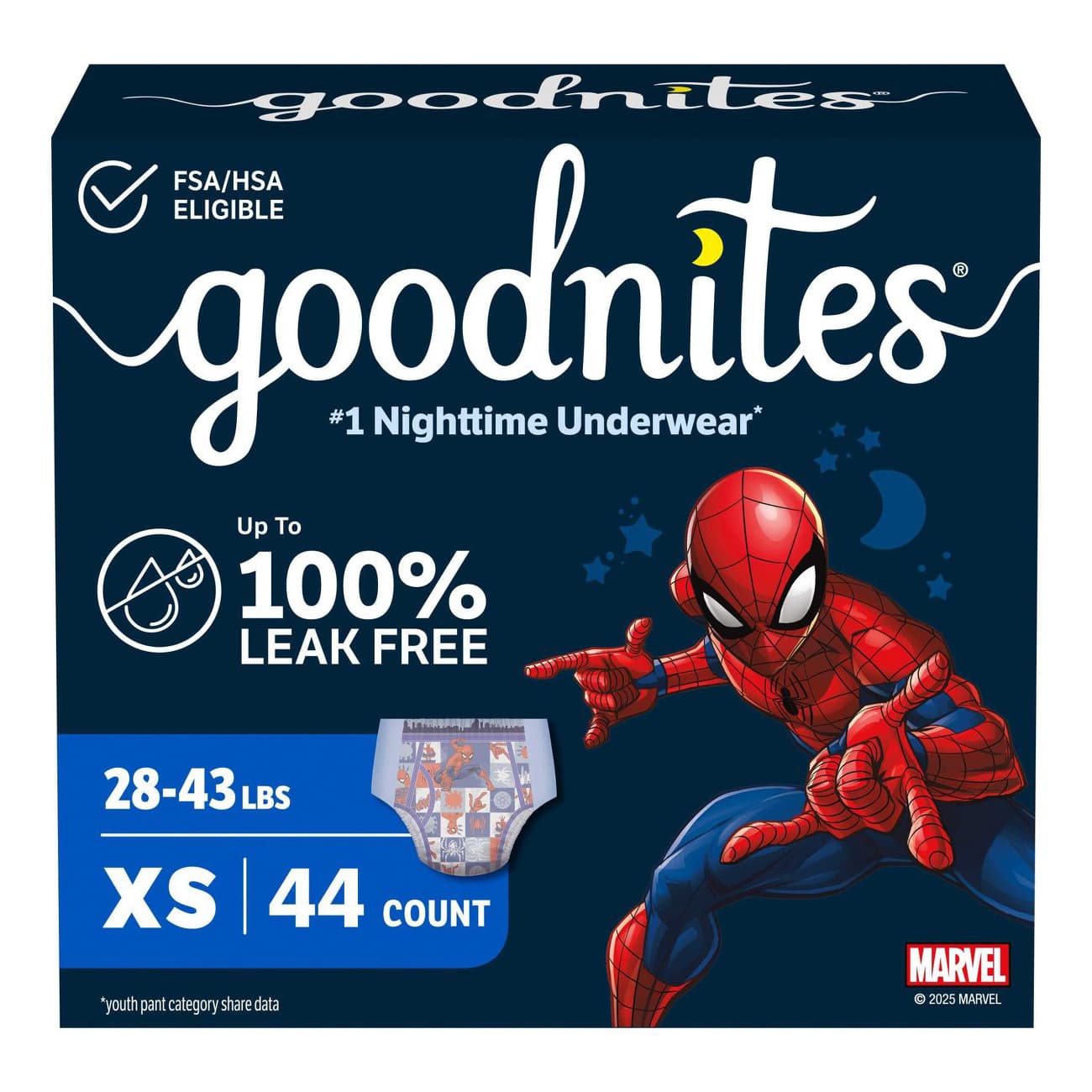 Goodnites Nighttime Underwear For Boys, Extra Small - Case of 44 - Image 1