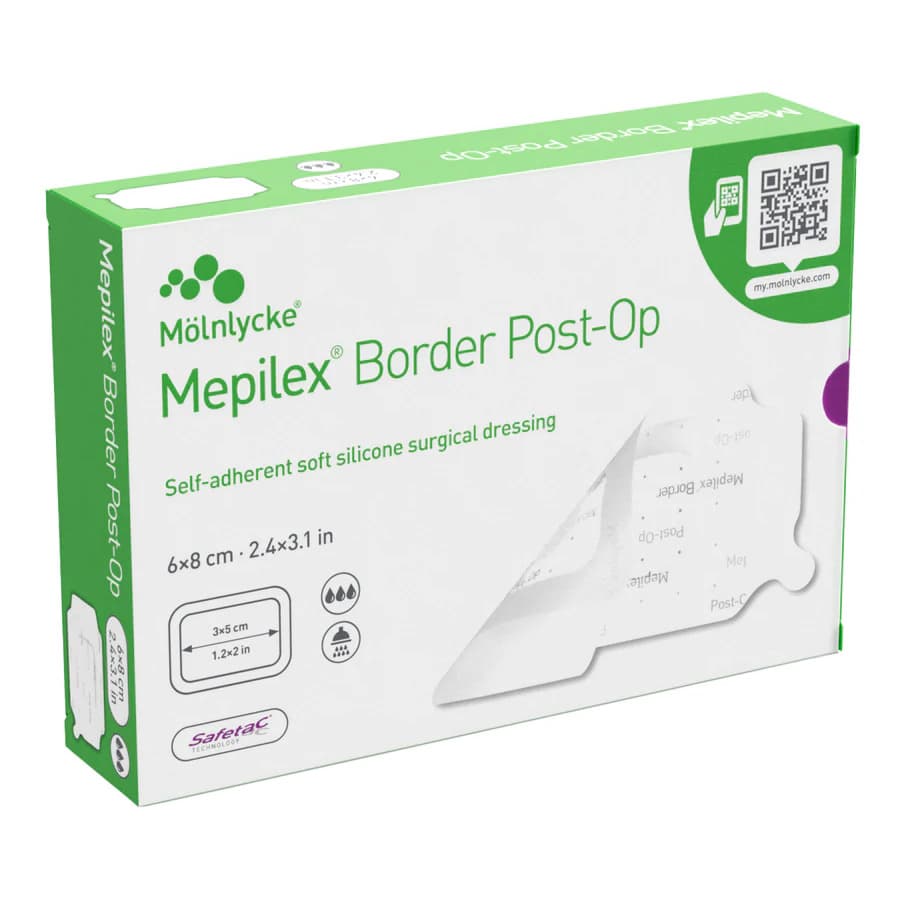 Mepilex Border Post-Op Ag Antimicrobial Dressing, 6 x 8 Inch - Case of 20 - Image 1
