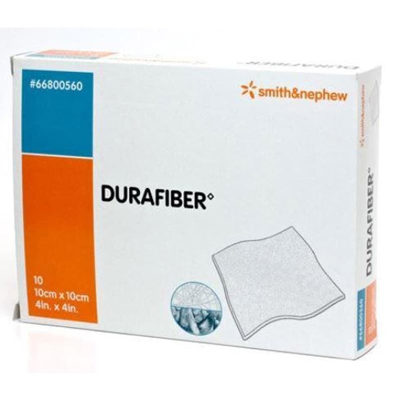 Durafiber Gelling Fiber Dressing, 4 x 4 Inch - Box of 10 - Image 1