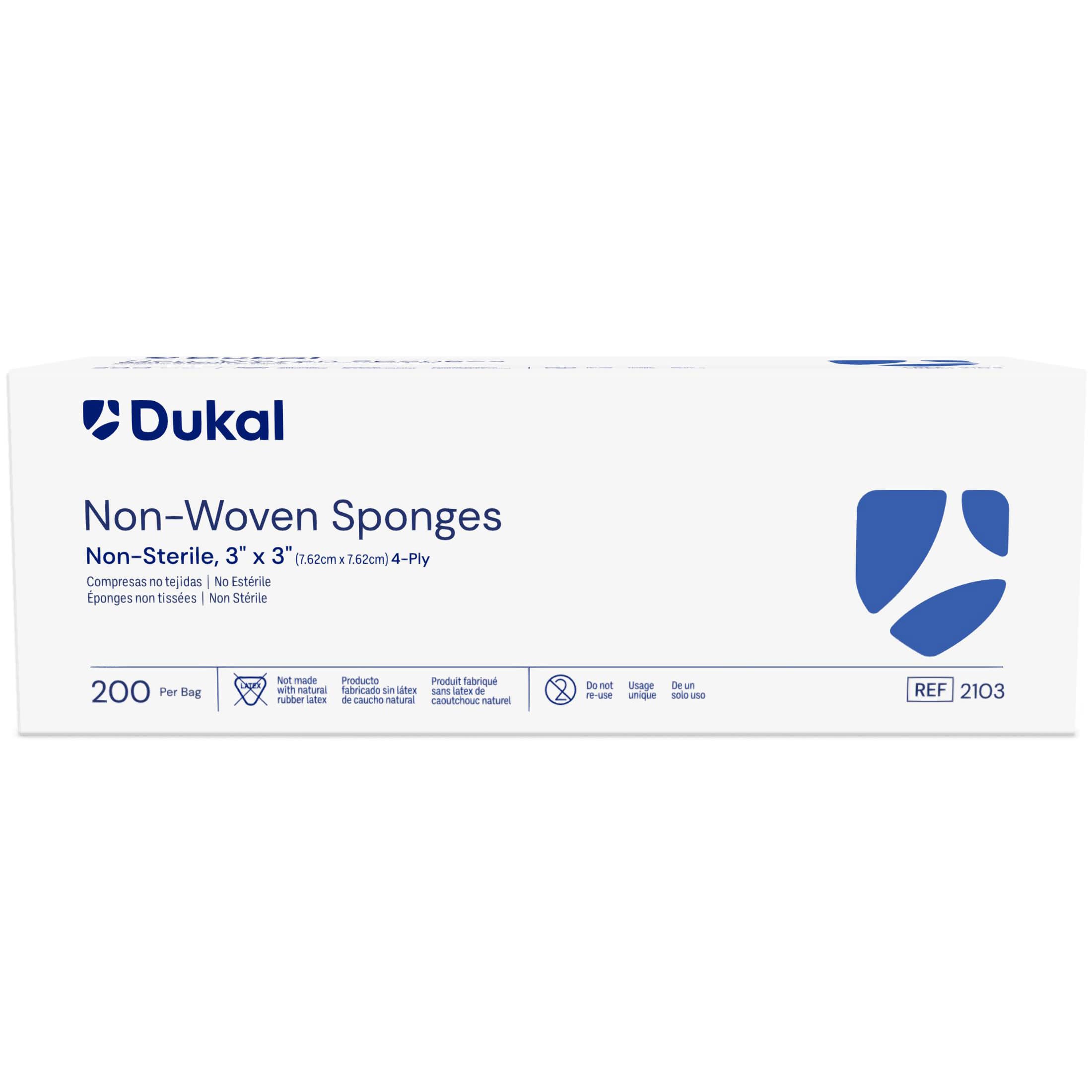 Dukal Clinisorb 4-Ply Square Nonwoven Sponge, 3 x 3 Inch, Non-Sterile - Case of 4000 - Image 1