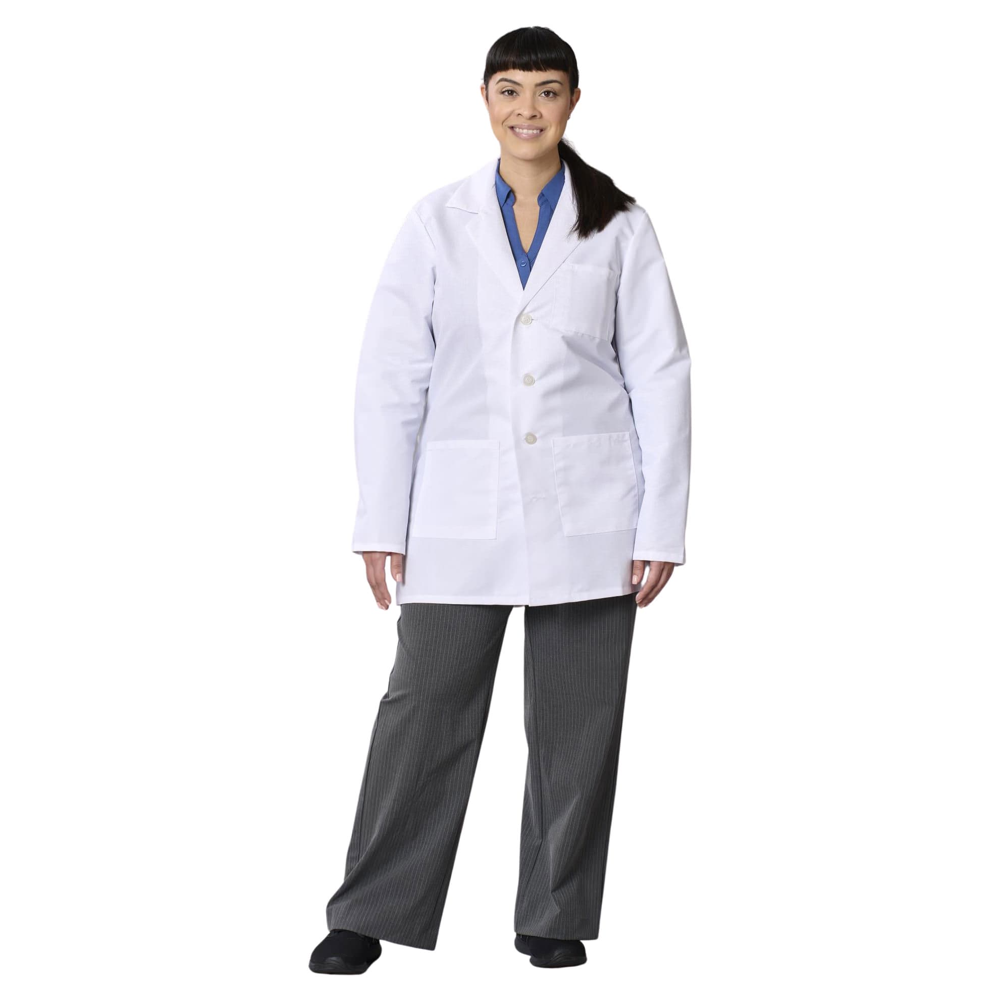 Medline Propel Unisex 4-Pocket Consultation-Length Lab Coat, Extra Small - Each - Image 1