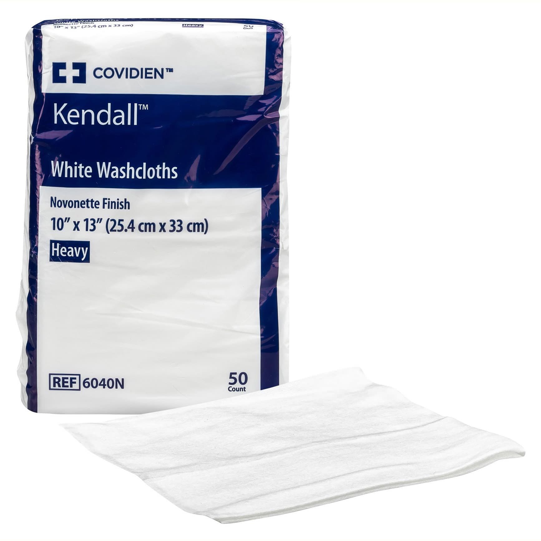 Kendall Excilon Heavy Absorbent Washcloths, White - Package of 50 - Image 1