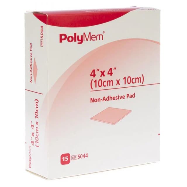 Polymem Non-Adhesive Foam Pad Dressing, 4 x 4 Inch - Box of 15 - Image 1
