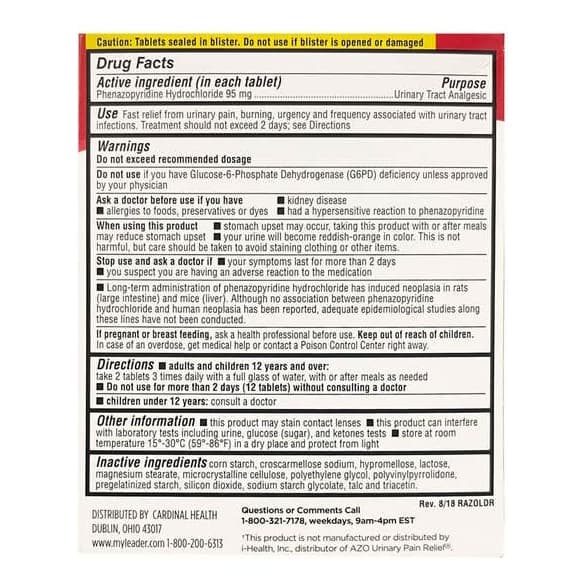 Leader Urinary Pain Relief, 95Mg Tablets - Pack of 30 - Image 2