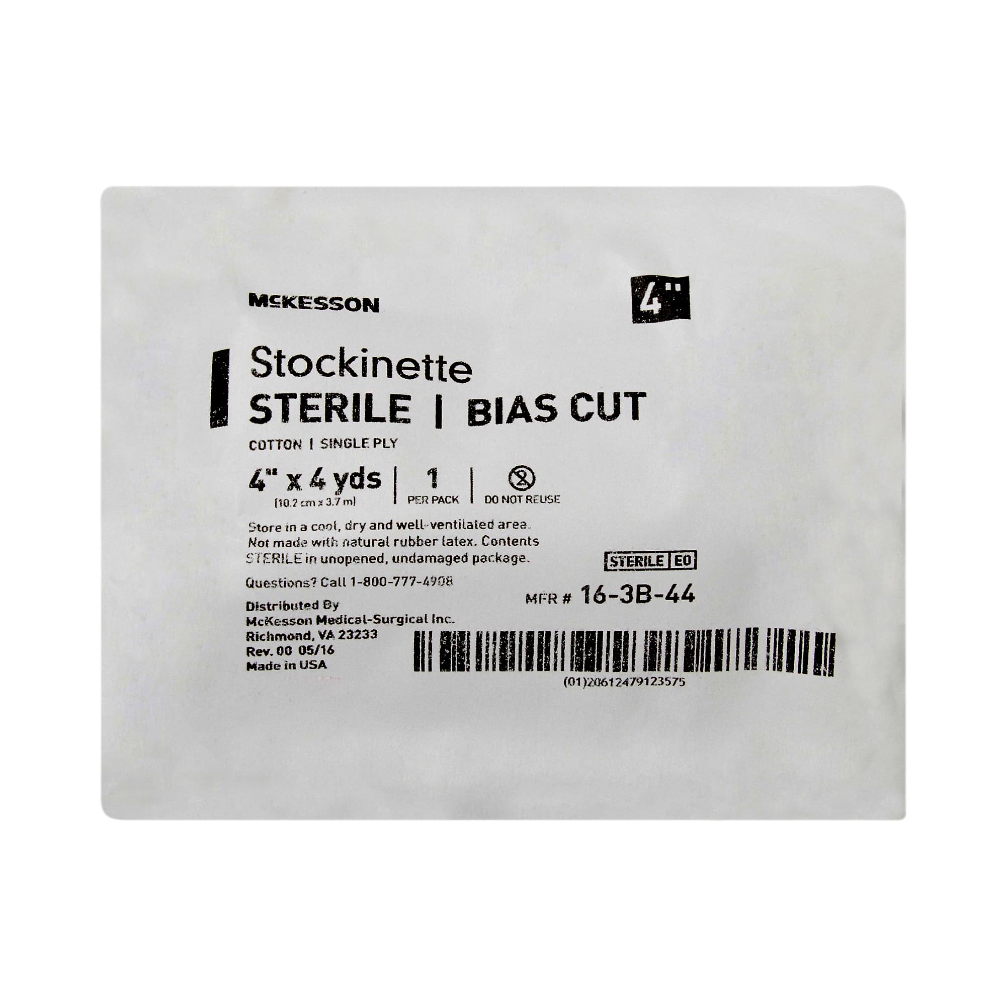 McKesson Bias Cut Stockinette Beige Sterile, 4 Inch x 4 Yard, Size 5 - Case of 20 - Image 1