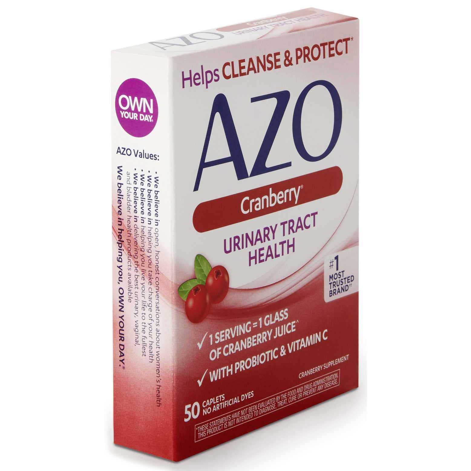 AZO Urinary Pain Relief Tablets, Cranberry - Box of 50