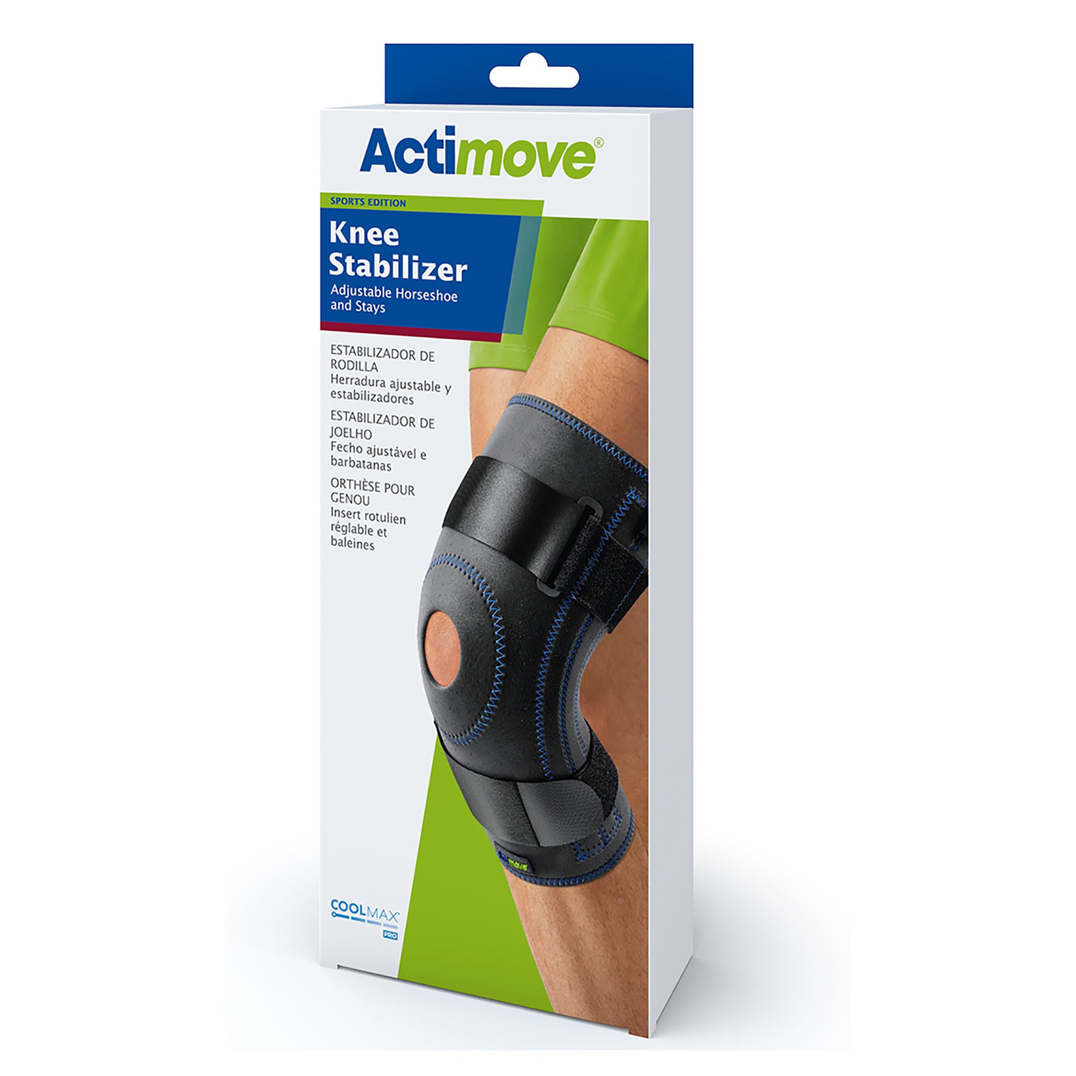 Actimove Knee Stabilizer Adjustable Horseshoe and Stays, Black - Image 3