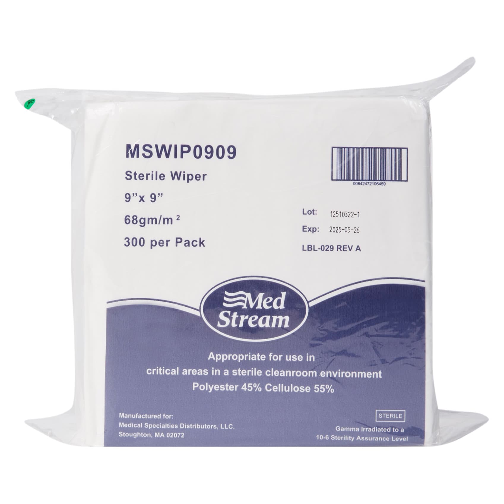 McKesson Cleanroom Wipe, 9 x 9 Inch - Package of 300 - Image 1