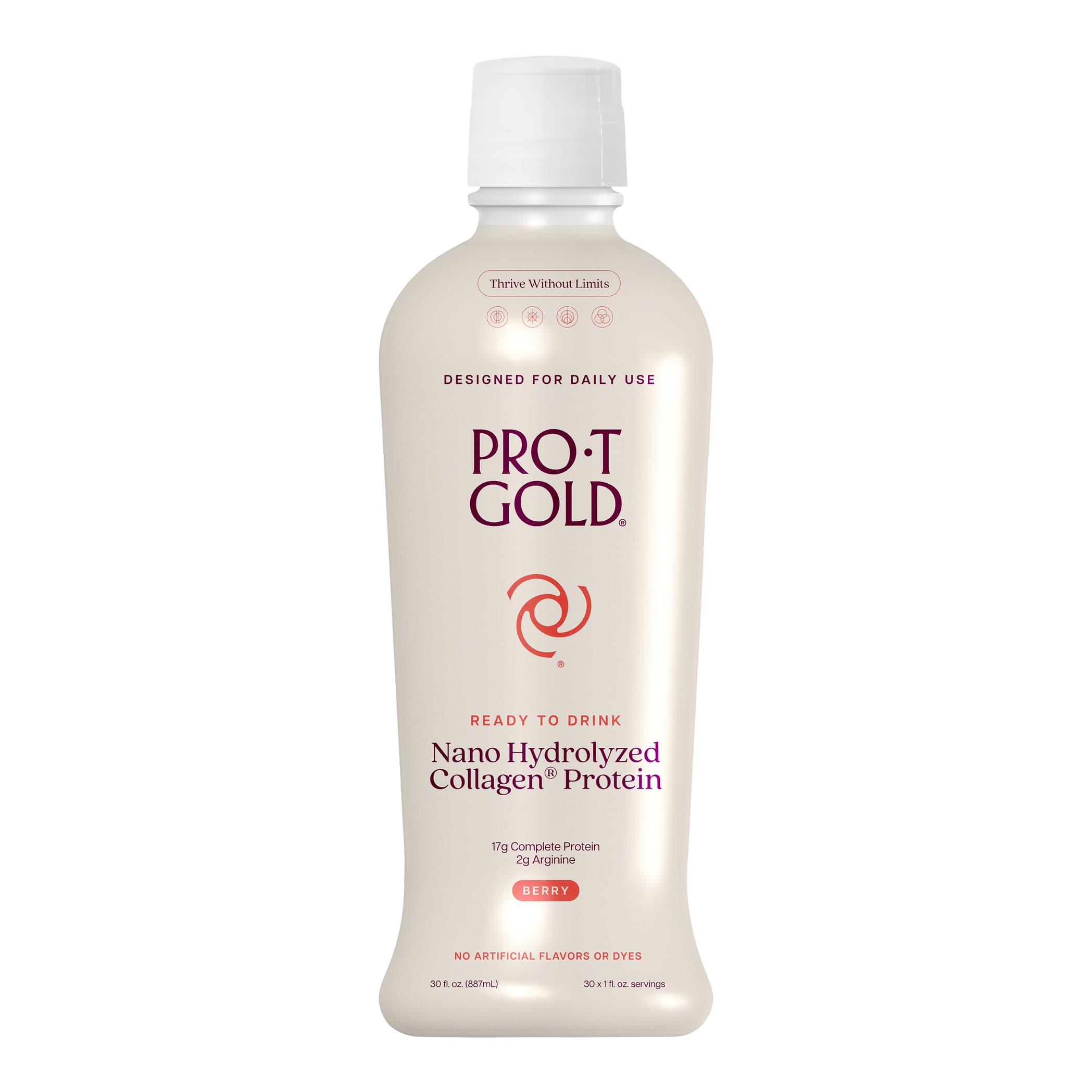 ProT Gold Nano Hydrolyzed Sugar Free Collagen Protein, Berry, 30 oz - Each - Image 1