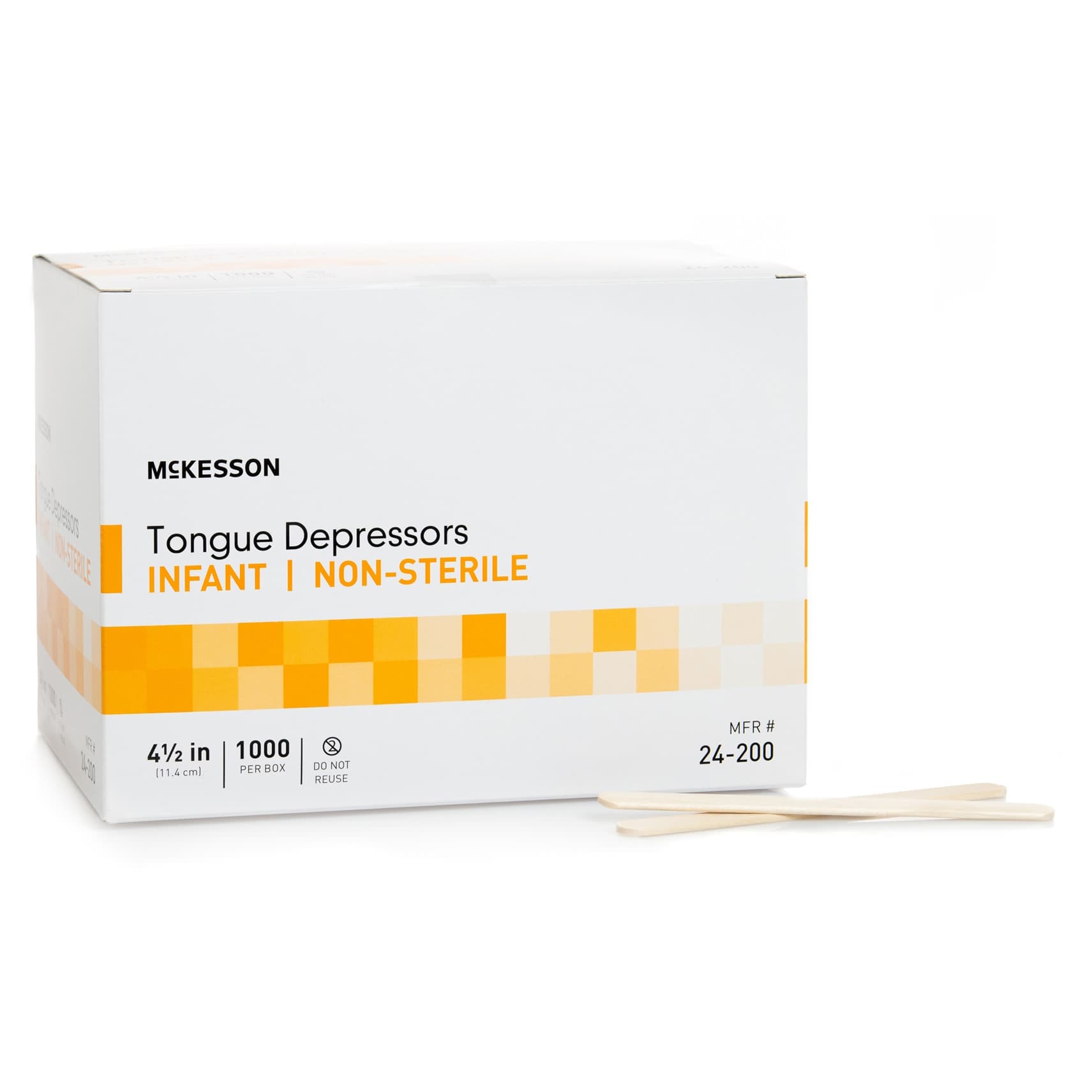 McKesson Infant Non Sterile Unflavored Tongue Depressors, 4-1/2 Inch - Case of 10000 - Image 1