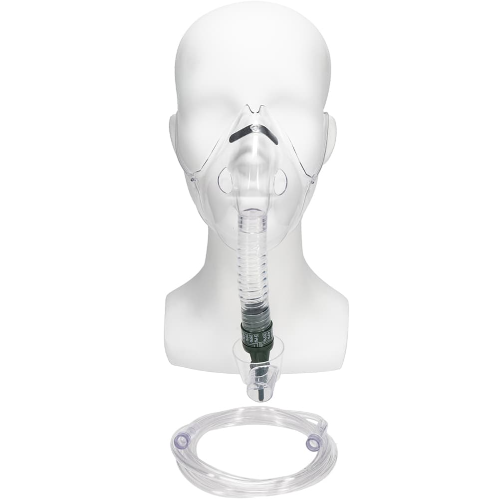 Percent O2 Lock Venturi System Masks with Humidity Cup, 7 Foot Tubing without Mask - Each - Image 1