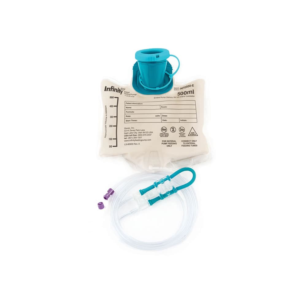 Moog Infinity Enteral Feeding Pump Bag Set with ENFit Connector - Image 1