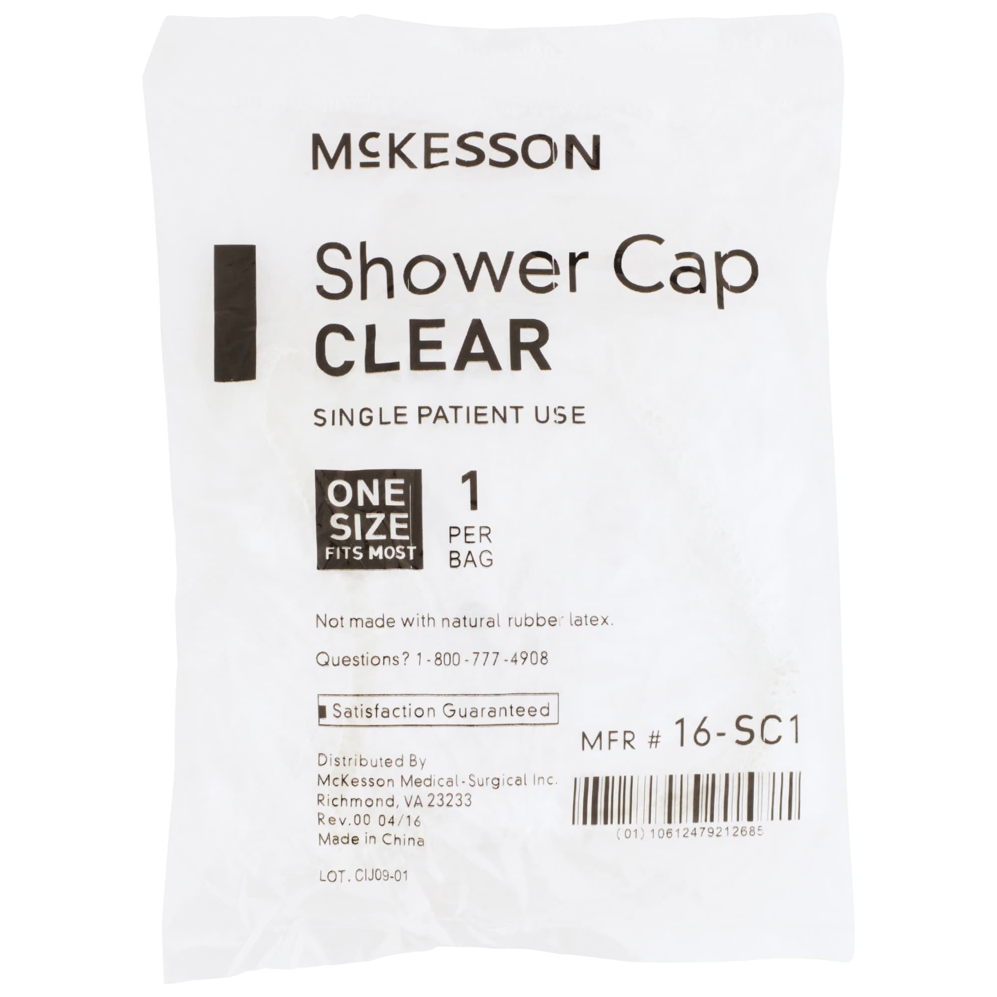 McKesson Shower Cap Clear One Size Fits Most Single Patient Use - Image 2