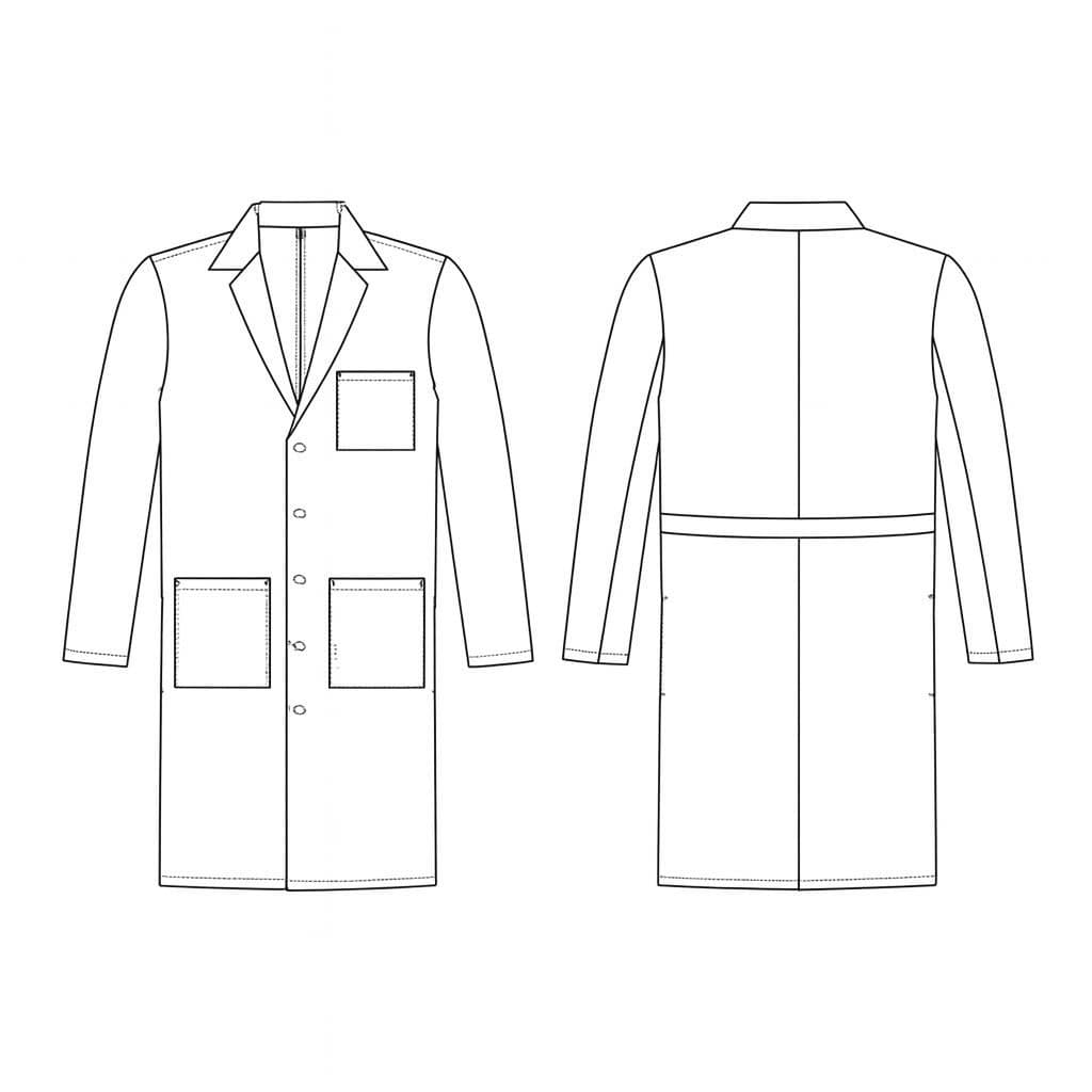 Medline Unisex Propel 4-Pocket Full-Length Lab Coat - Image 2