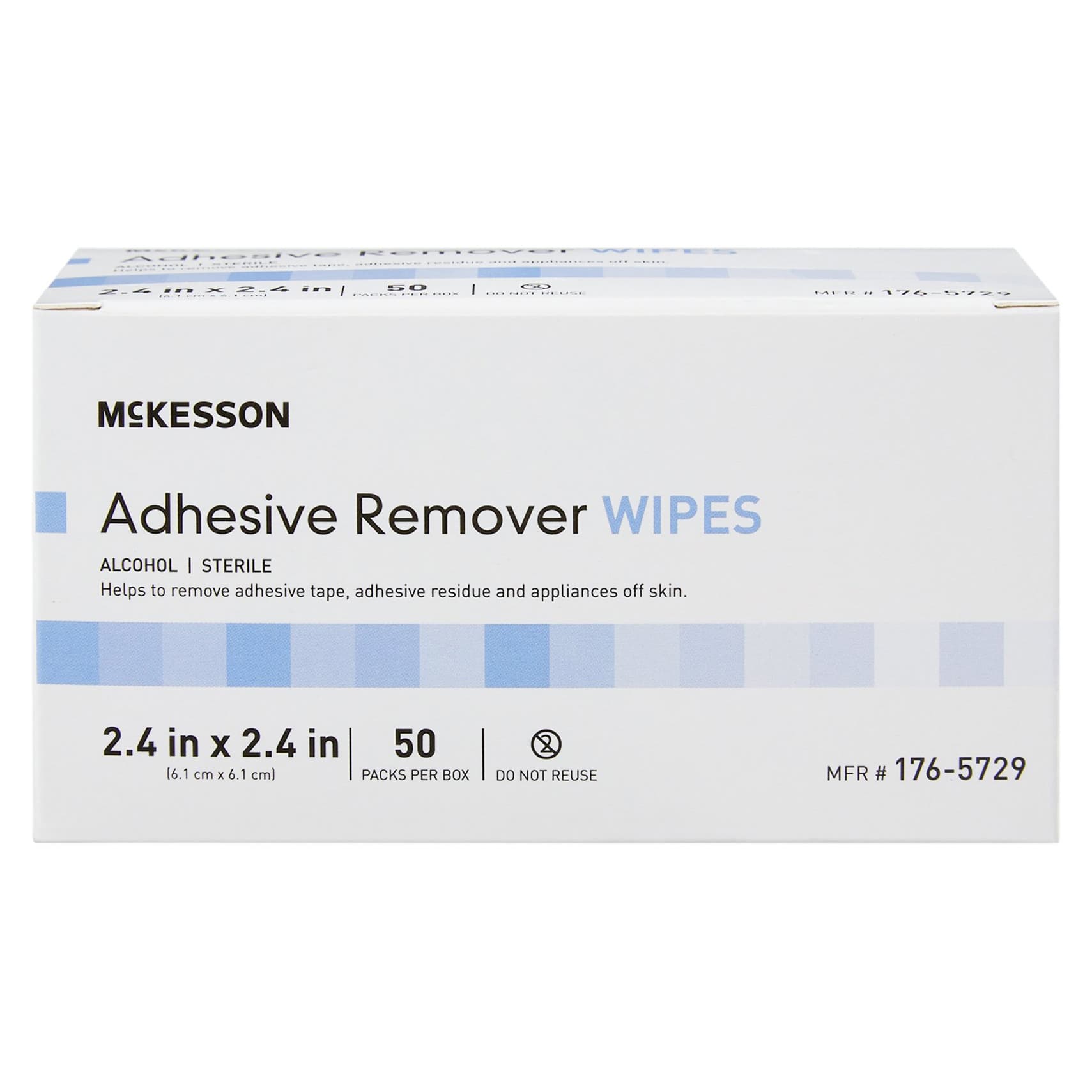 Mckesson Adhesive Remover, 2.4 x 2.4 Inch, Wipe - Box of 50 - Image 1
