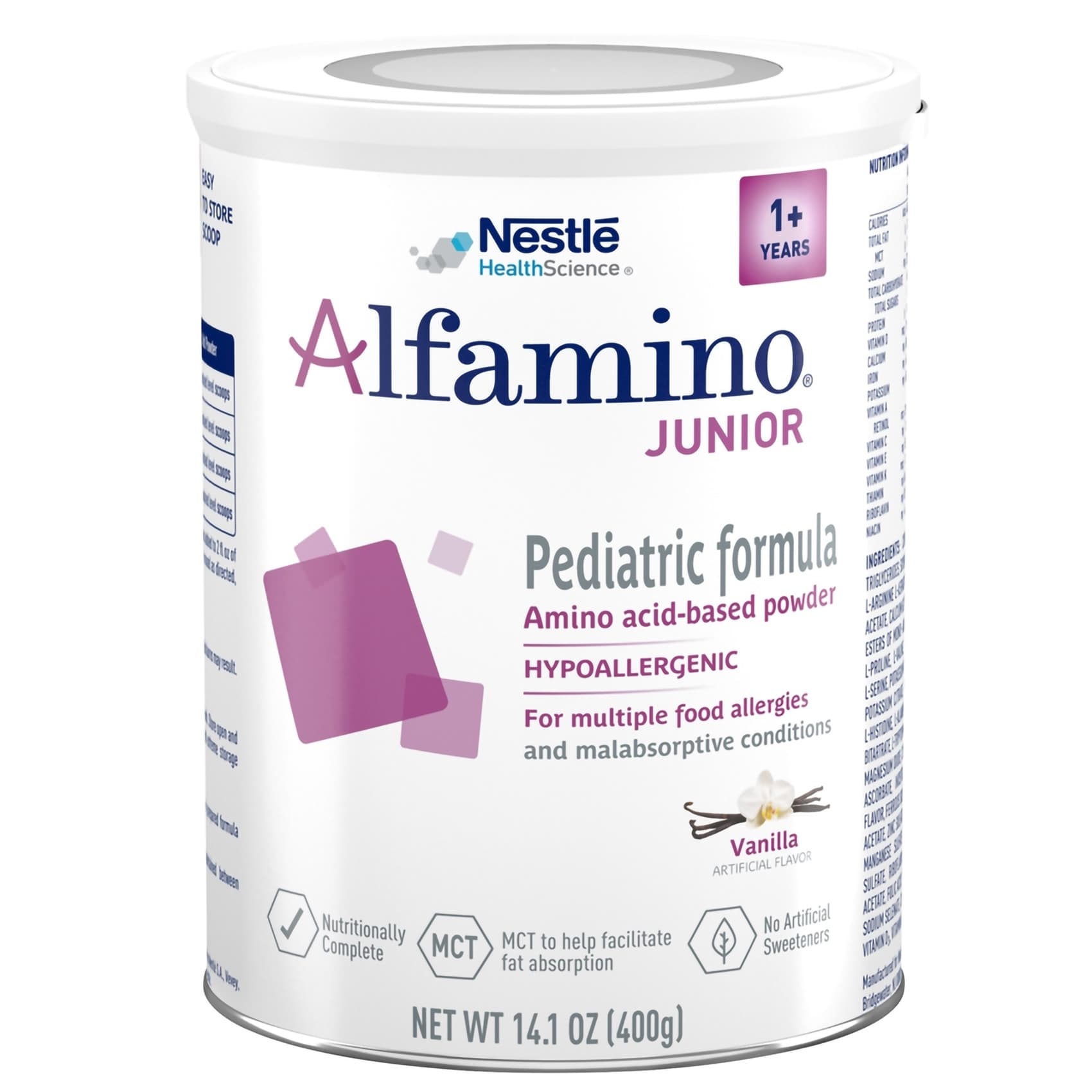 Alfamino Junior Amino Acid Based Pediatric Formula, Vanilla Flavor, 14.1 oz. - Each - Image 1
