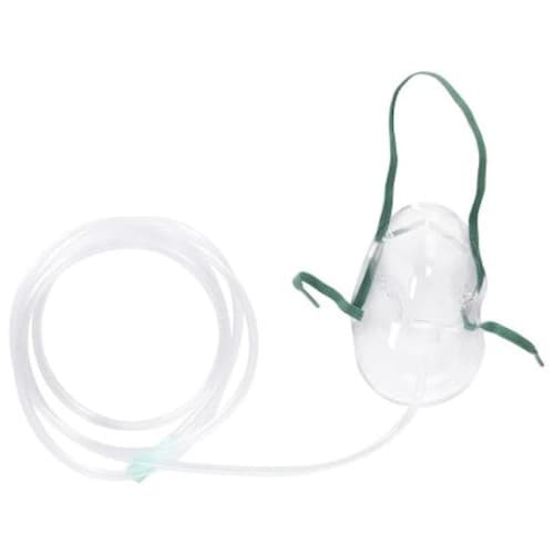 Vyaire O2 Vinyl Mask with 7' U-Connect-It Tubing, Pediatric, Short Style - Case of 50 - Image 1
