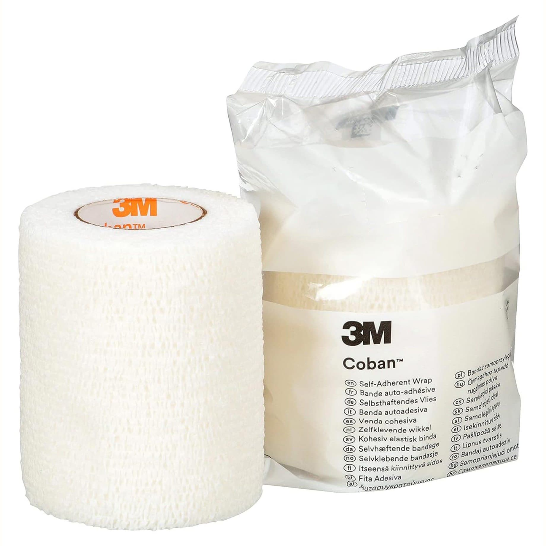 3M Coban Standard Compression Self-Adherent Wrap, NonSterile, White, 3 Inch x 5 Yard - Case of 24 - Image 1