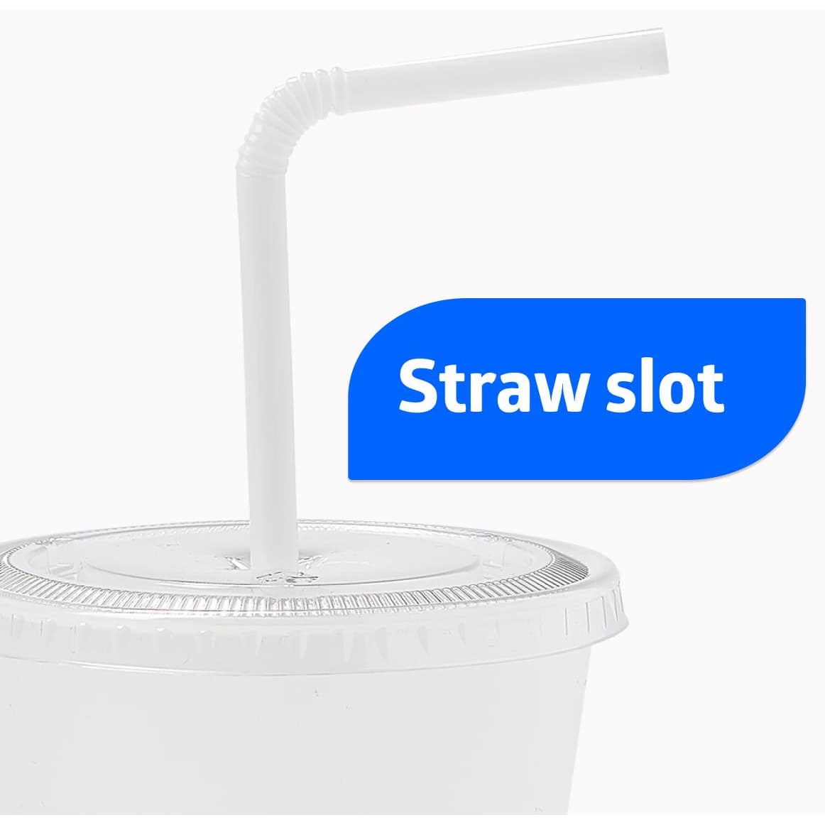 Medline Plastic Translucent Lid with Straw Slot - Image 3