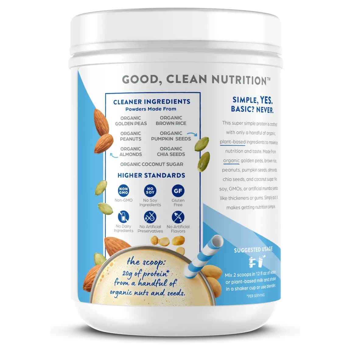 Orgain Simple Organic Plant Protein Powder, Vanilla - Image 2