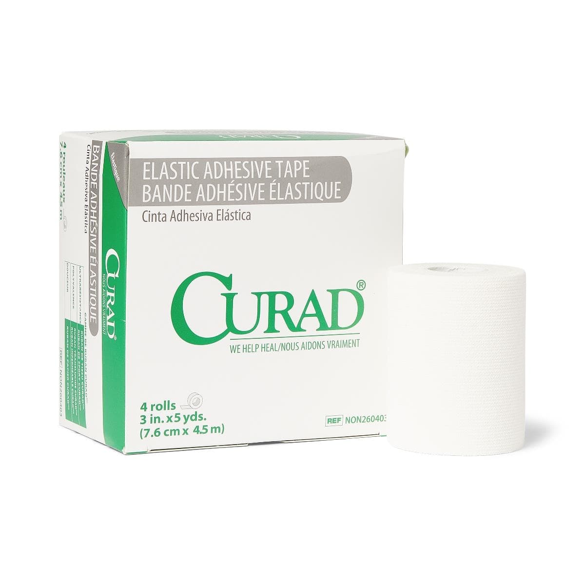 Curad Elastic Adhesive Bandages, 3 Inch x 5 Yard - Box of 4 - Image 1