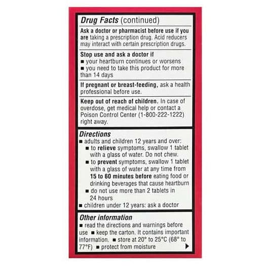 Leader Famotidine Acid Reducer Tablets, 10 mg, 30 Count - Each - Image 2