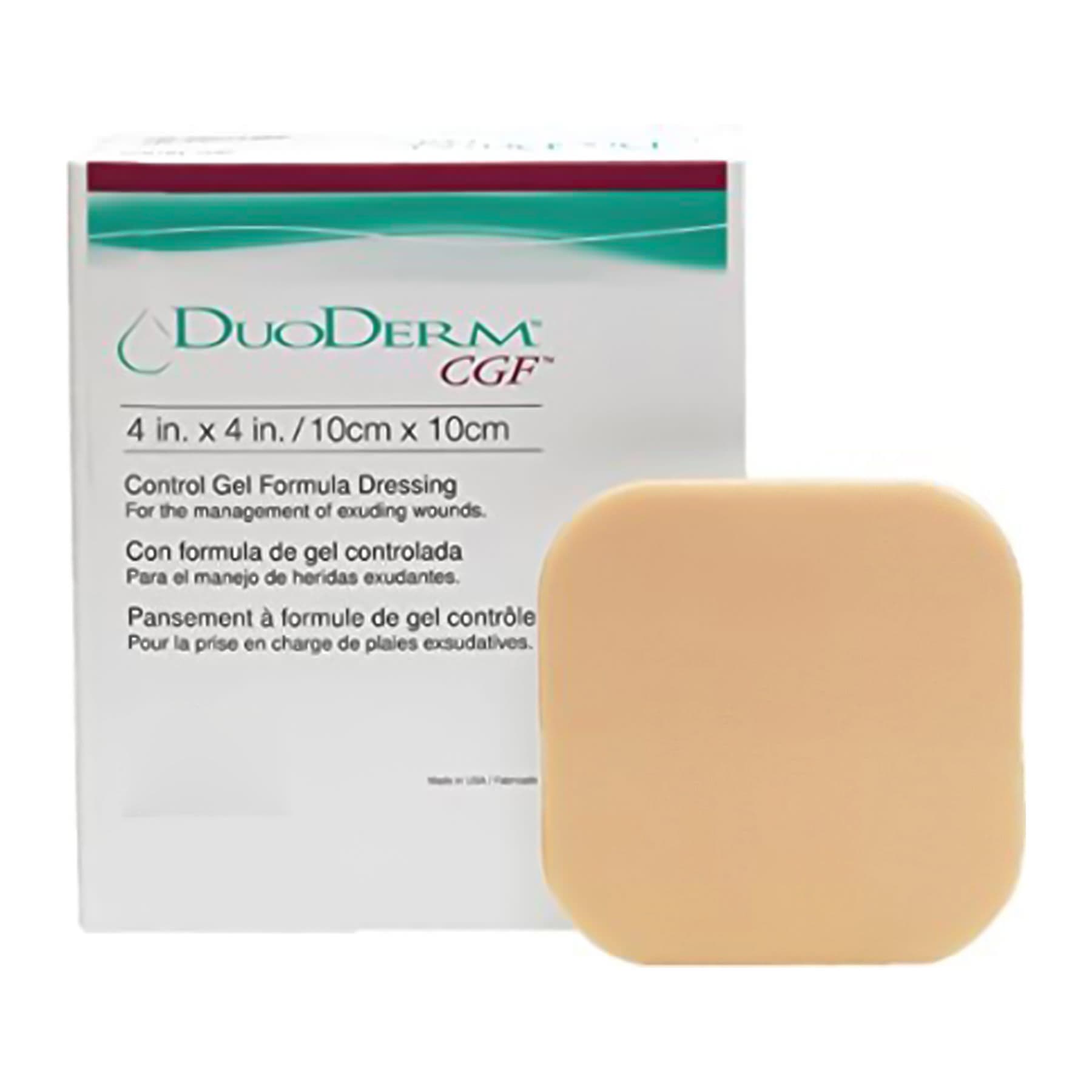 DuoDERM CGF Hydrocolloid Dressing Beige Square Sterile, 4 X 4 Inch - Each - Image 1
