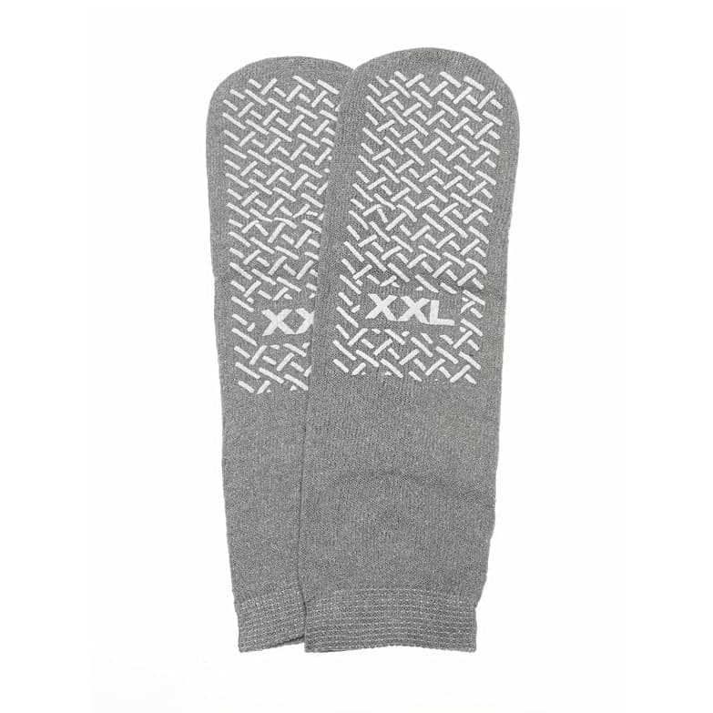 Soft Sole Ankle High Slipper Socks, 2X-Large, Gray - Case of 48 - Image 1