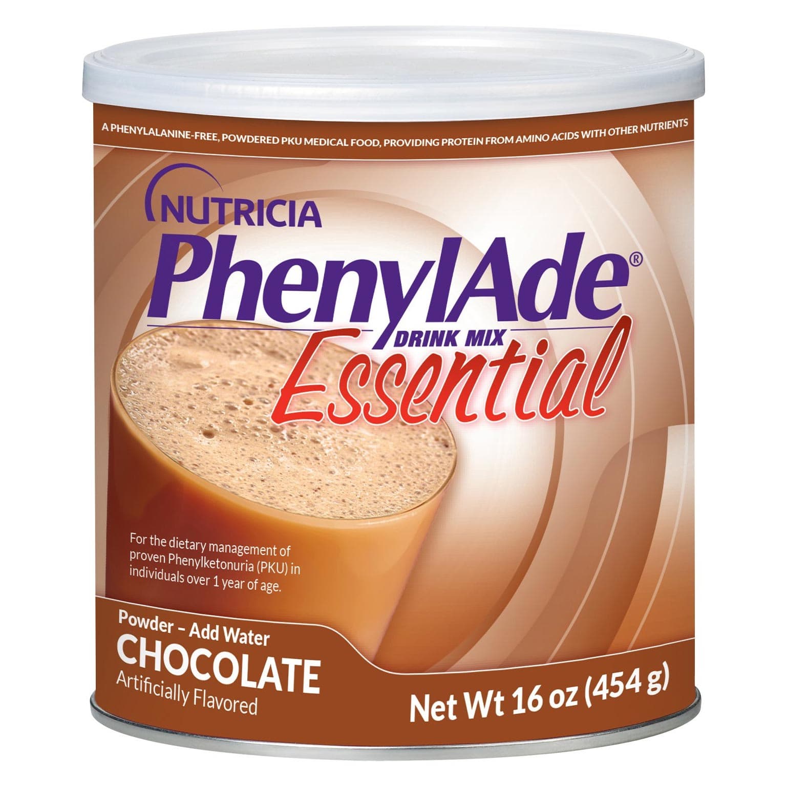 PhenylAde Essential Drink Mix, Chocolate, 16 oz - Case of 6 - Image 1