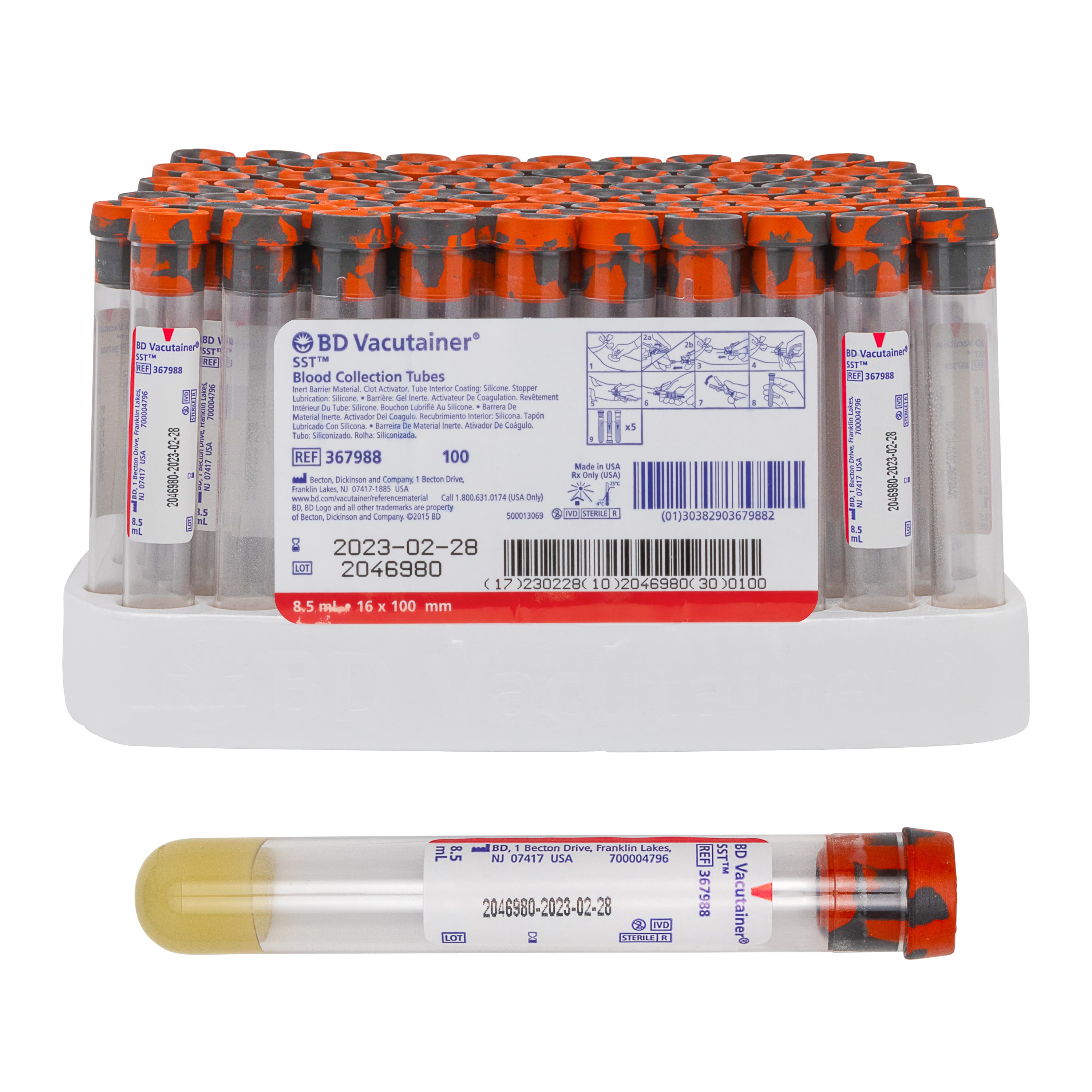 BD Vacutainer SST Venous Blood Collection Serum Tube