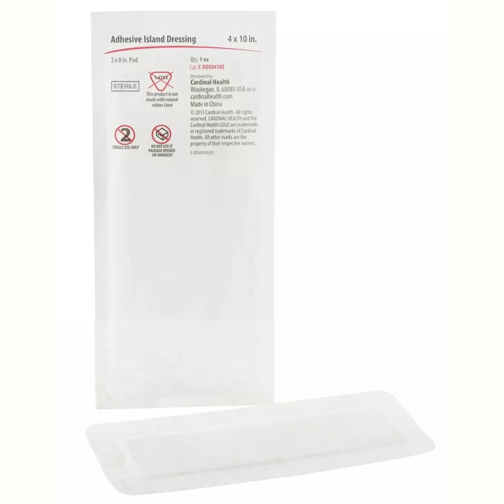 Cardinal Health Sterile Bordered Gauze Dressing, 4" x 10" - Each - Image 1