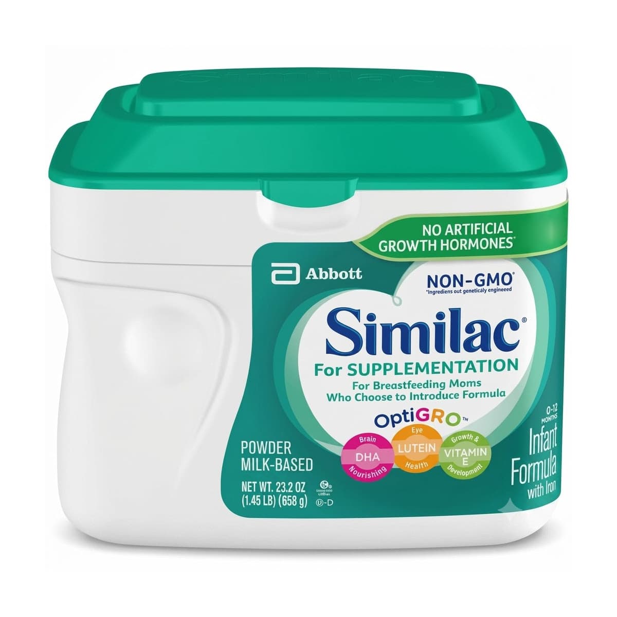Similac For Supplementation Non-GMO Infant Formula with OPTIGRO, 1.45 lbs - Case of 4 - Image 1