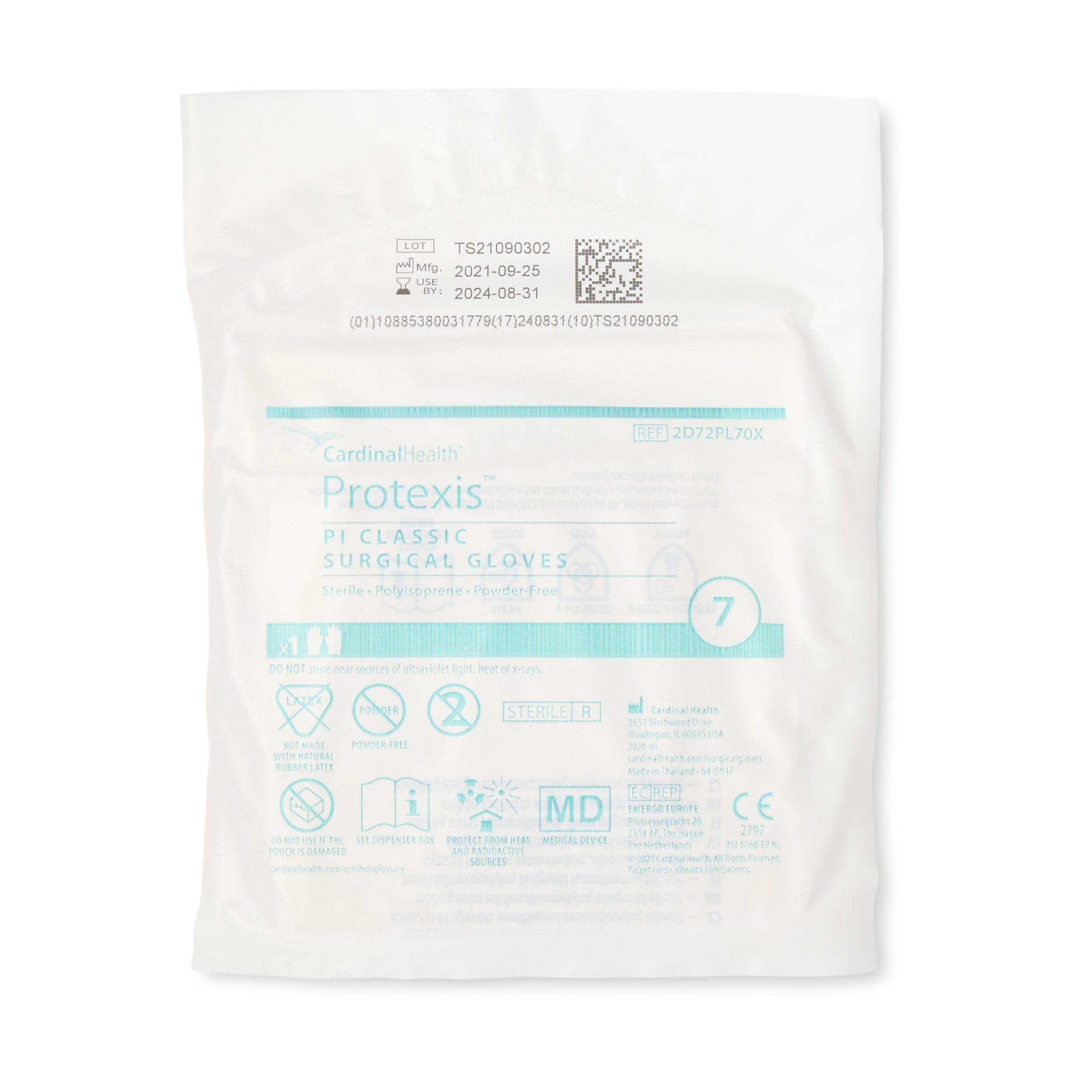 Protexis PI Classic Surgical Glove, Powder-Free, Ivory, Size 7 - Pair - Image 1