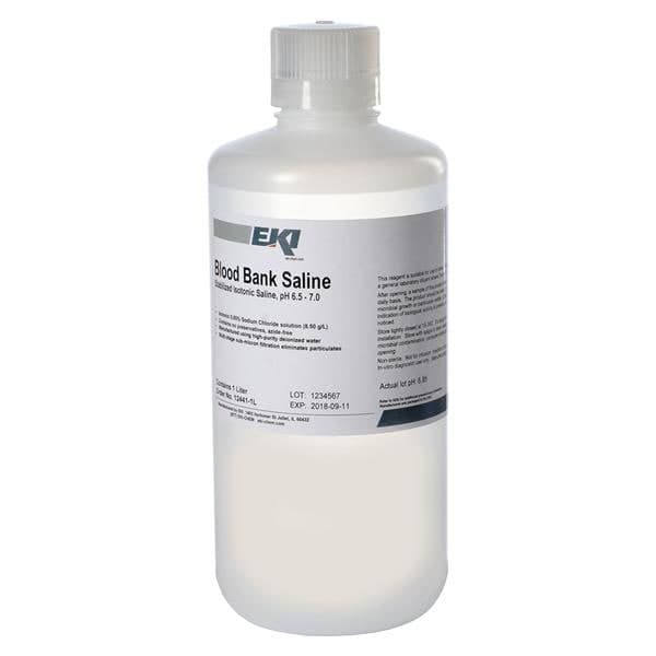 EK Industries Inc Immunohematology Reagent Saline 0.85% Solution, Bottle, 1 Liter - Each - Image 1
