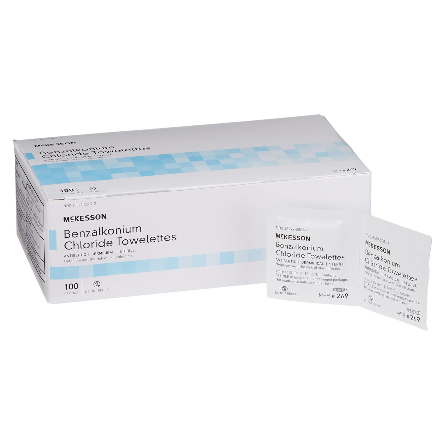 McKesson Benzalkonium Chloride Towelettes, 5 x 7 Inch - Case of 1000 - Image 1