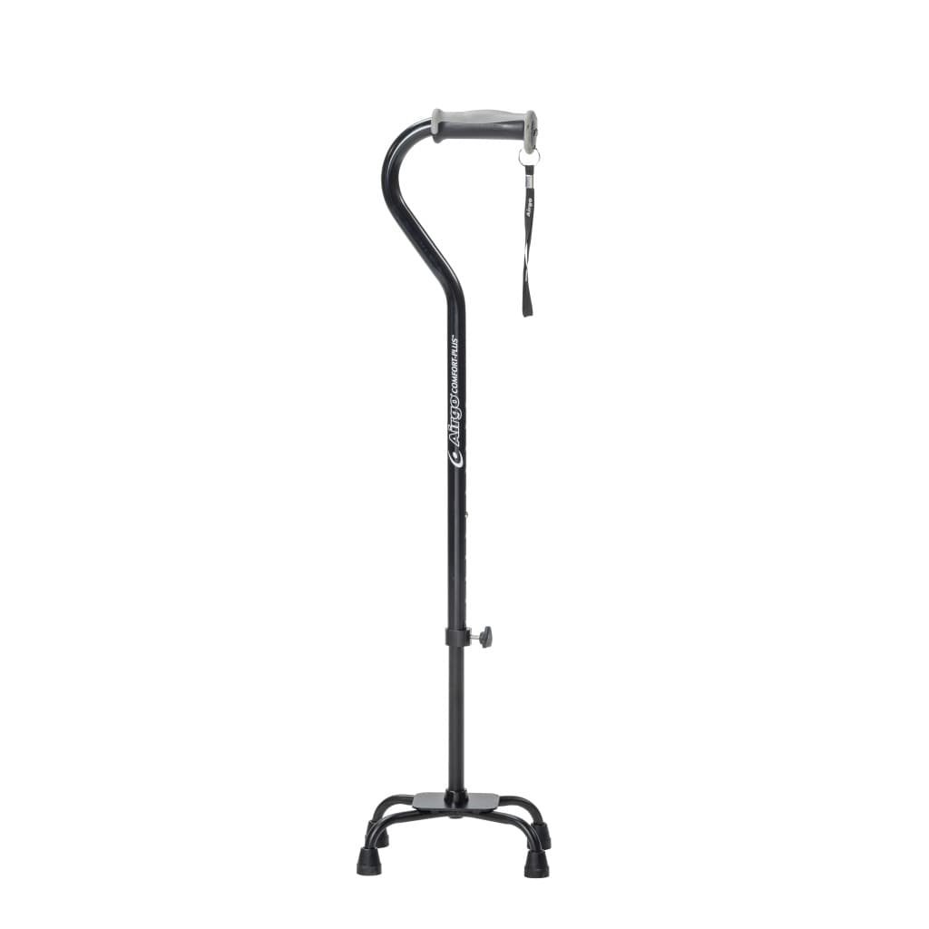 Drive Airgo Comfort-Plus Adjustable Quad Canes, Small Base, Black - Each - Image 1