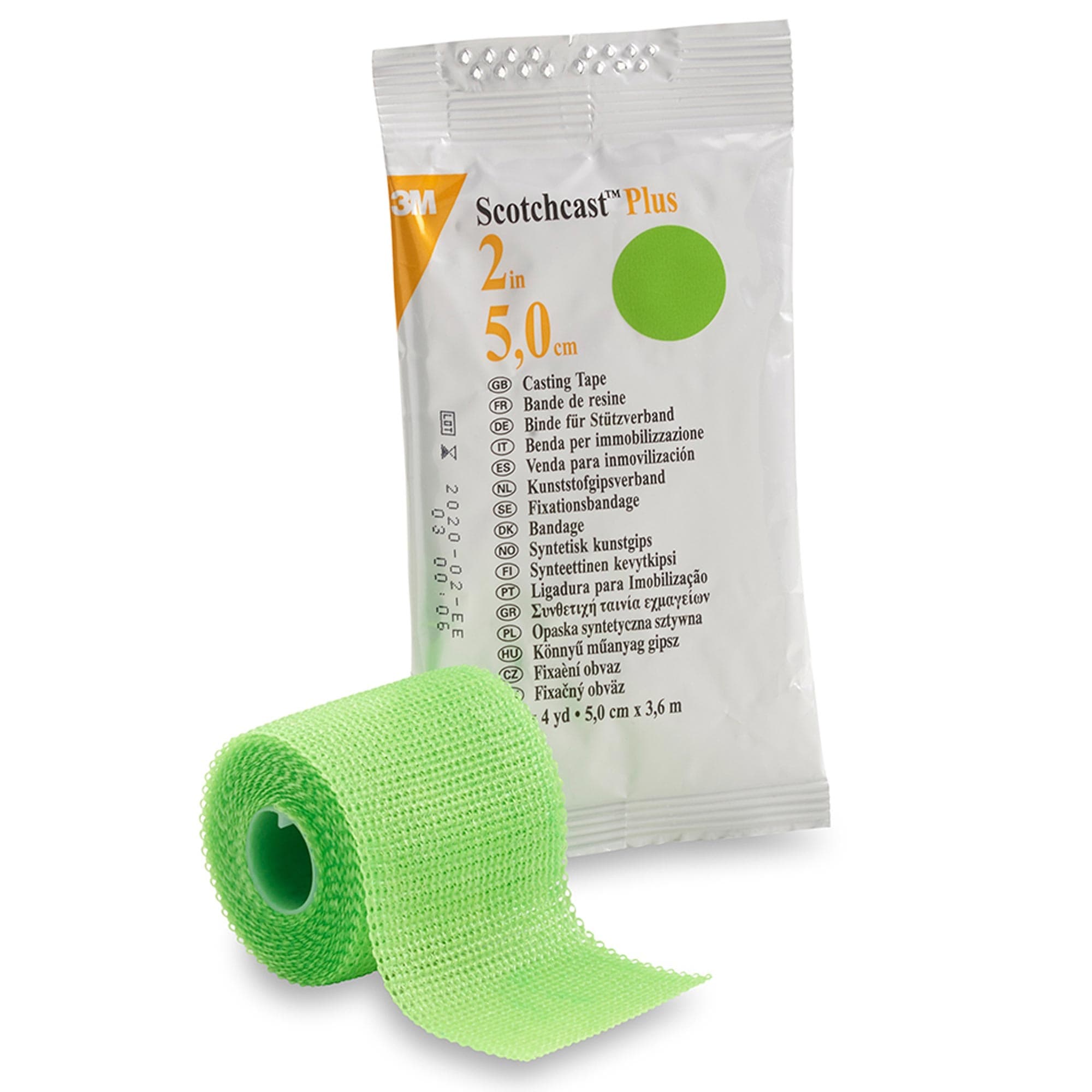3M Scotchcast Plus Cast Tape, 2 Inch X 4 Yard, Bright Green - Each - Image 1