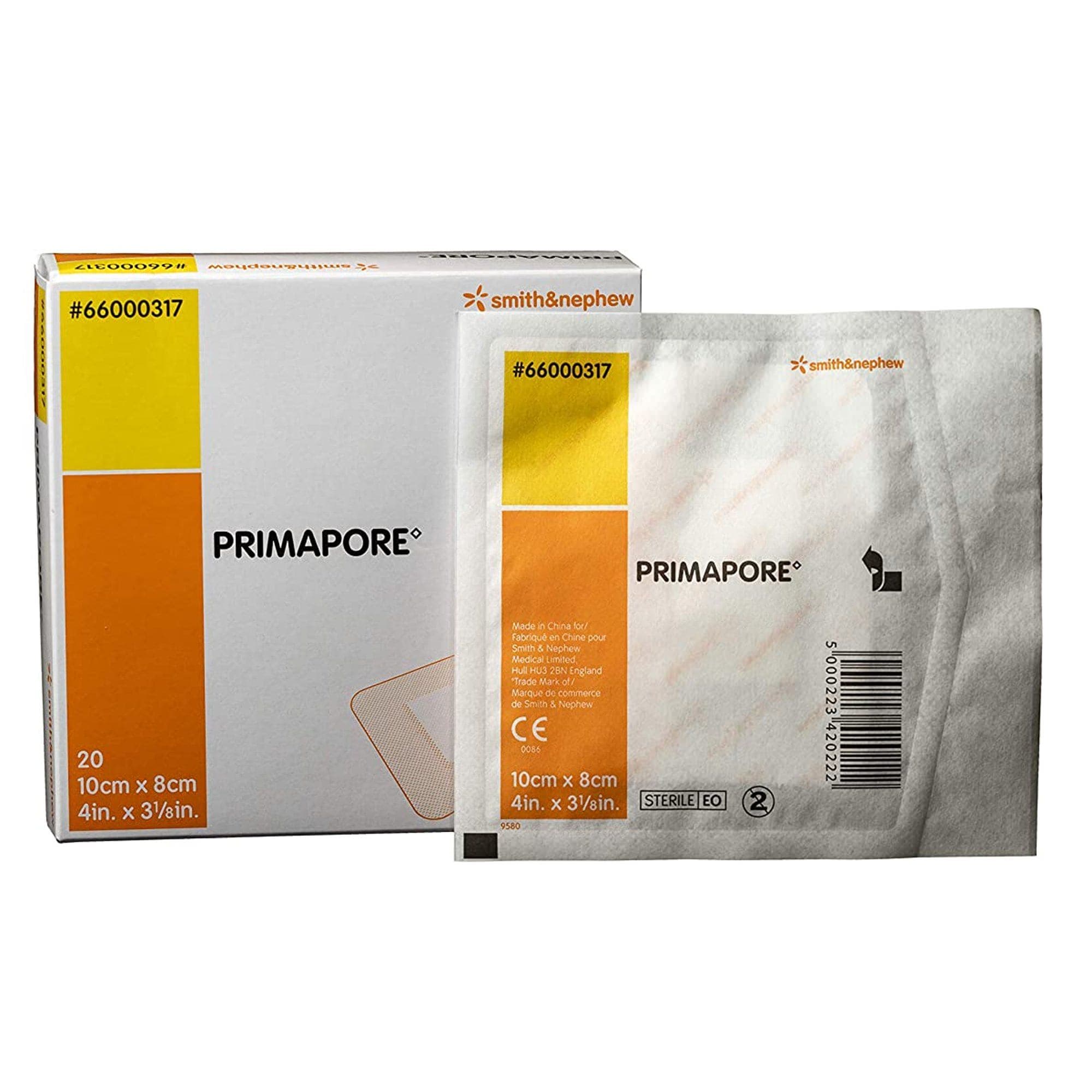 Primapore Adhesive Dressing, 3-1/8 x 4 Inch, White, Sterile - Case of 200 - Image 1