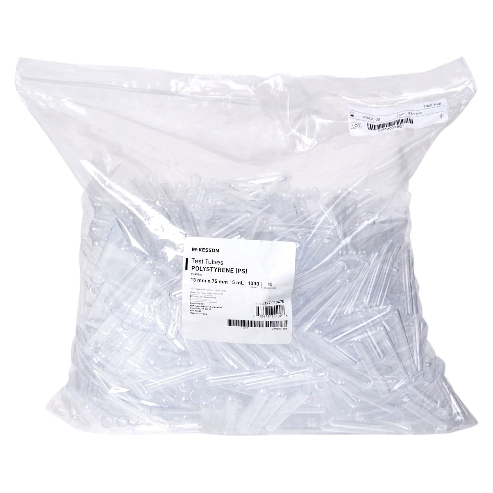 McKesson Test Tube Plain NonSterile Clear Tube, 13 x 75 mm, 5 mL - Case of 4000 - Image 1