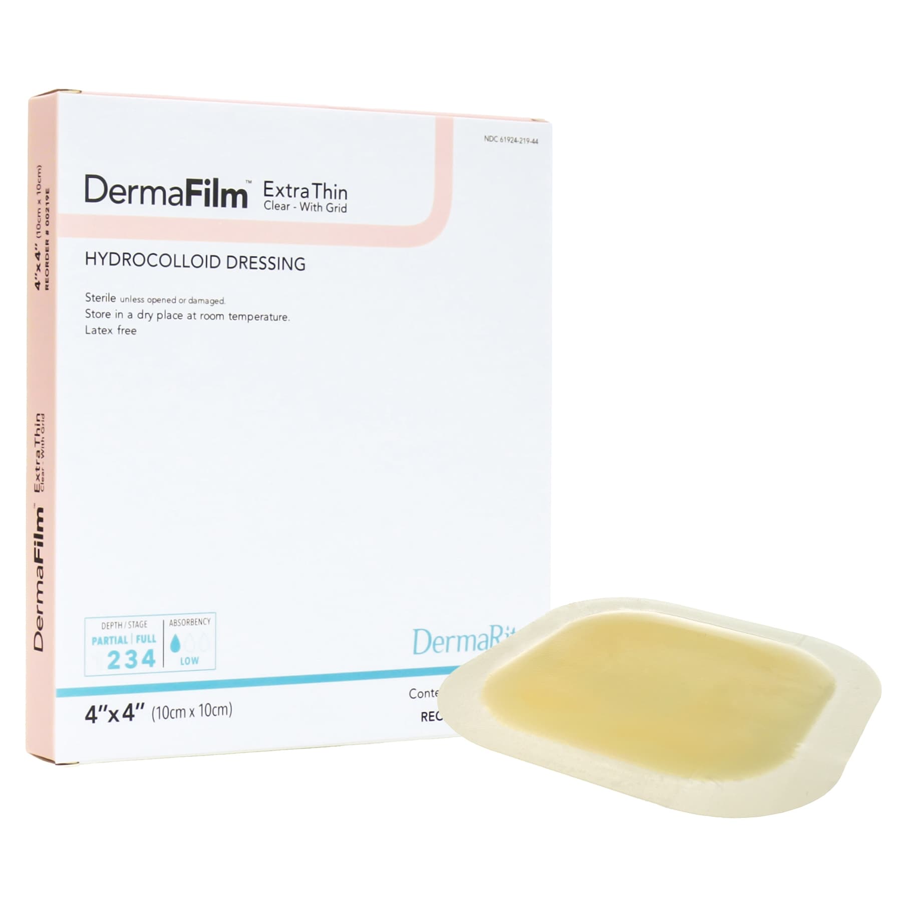 DermaFilm X-Thin Clear Hydrocolloid Dressing with Grid - Image 1