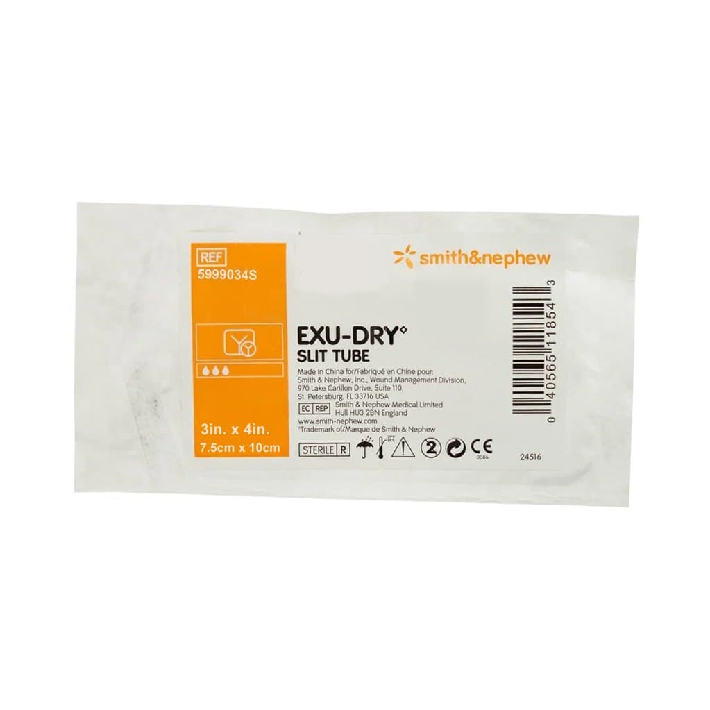 Exu-Dry Anti-Shear Absorbent Slit Tube Dressing, 3 x 4 Inch - Case of 50 - Image 1