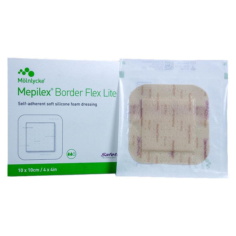 Mepilex Border Flex Lite Dressing, 4 x 4 Inch - Case of 50 - Image 1