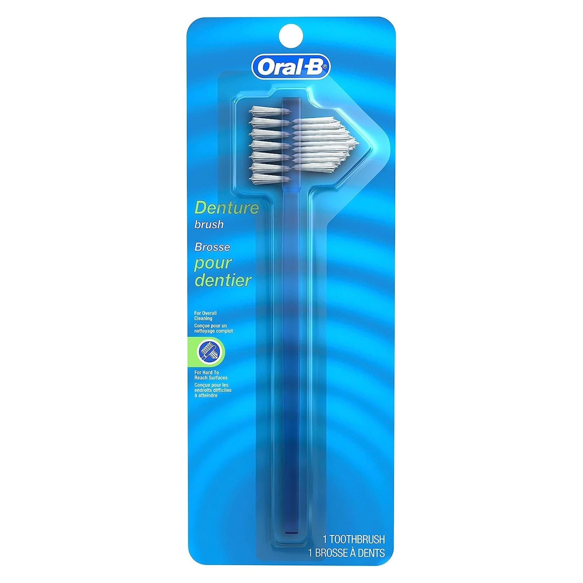 Oral-B 2-Sided Bristle Blue Denture Brush - Each