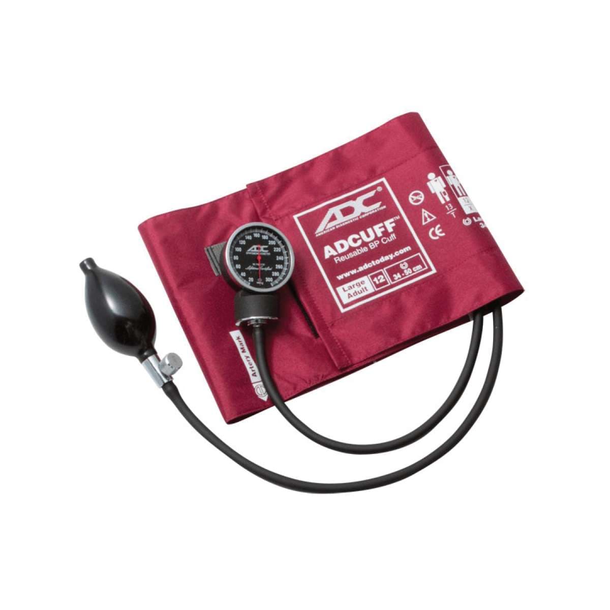 ADC Diagnostix Pocket Aneroid Sphyg, Burgundy, Large Adult - Image 1